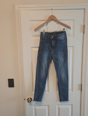 PrettyLittleThing Medium Blue High-Rise Ankle Skinny Jeans